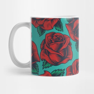 roses red pattern Mug